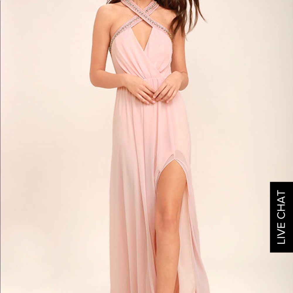 Blush maxi dress